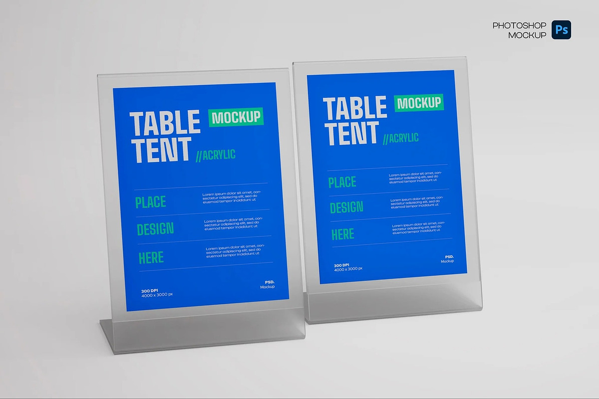 Table Tent Mockup, an Advertising Mockup by Hubzway (Photo 2 of 4)