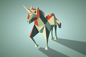 Three Dimensional Origami Unicorn