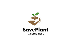 hand hold plant logo, a Branding & Logo Template by ZHR Creative
