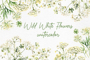 White Flowers Clipart Rustic Flowers, a Decorative Illustration by LeCoqDesign (Thumbnail 1 of 5)
