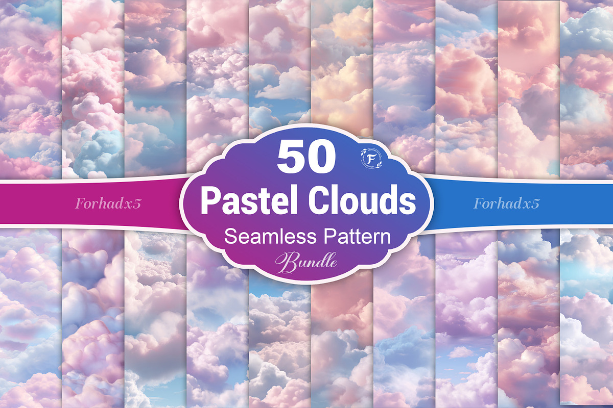 Pastel Cloud Seamless Pattern, a Pattern Graphic by Forhadx5 (Photo 1 of 5)