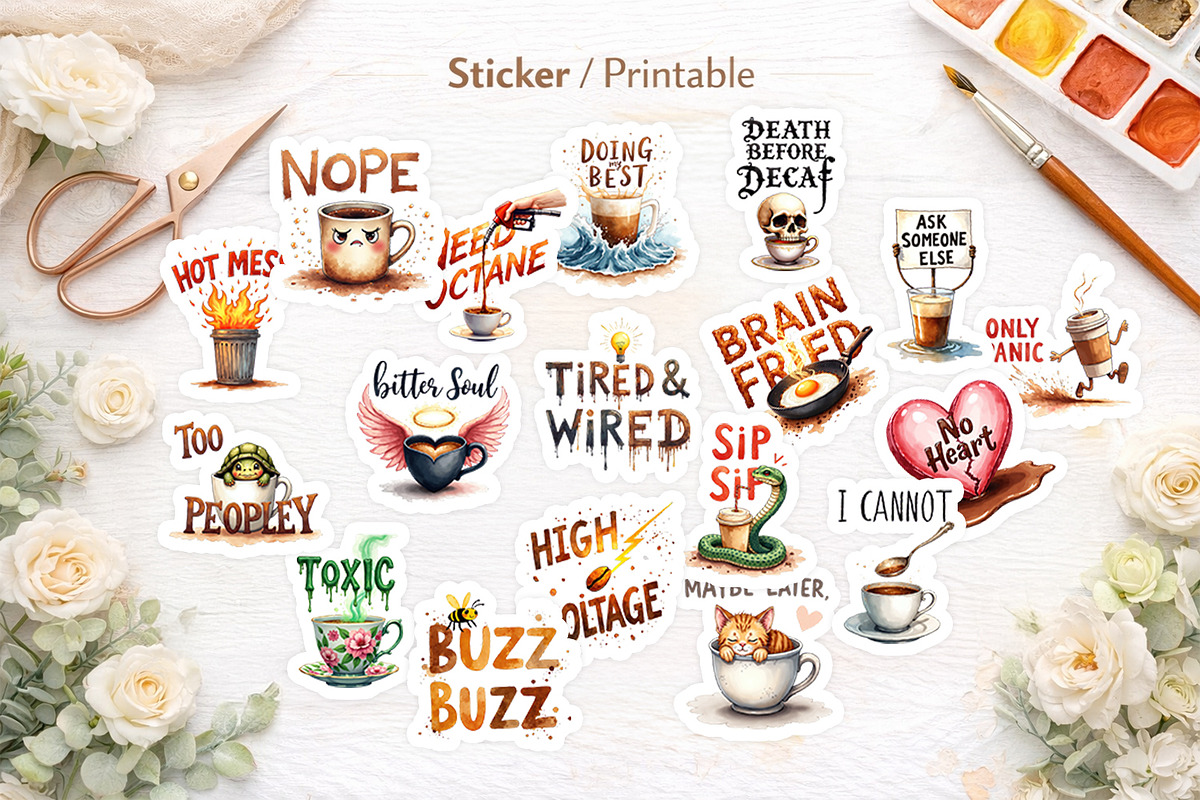 Sarcastic Coffee Sublimation PNGs, an Illustration by Artnoy (Photo 7 of 8)
