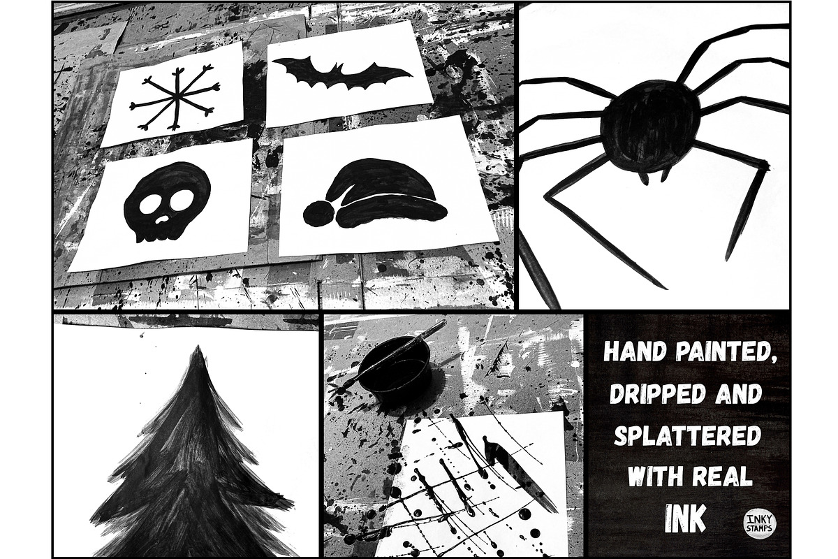 Creepy Xmas Stamp Brushes Procreate, a Brush Add-On by INKY STAMP BRUSHES (Photo 9 of 10)