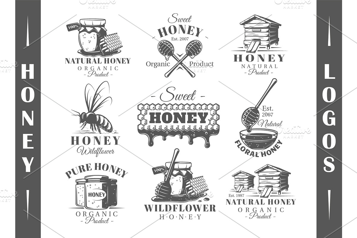 18 Honey Logos Templates, a Branding & Logo Template by Art Design (Photo 3 of 19)