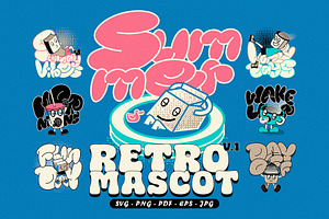 Retro Mascot Pack ; Vol.1 - Vol.3, a Graphic by 159room.studio