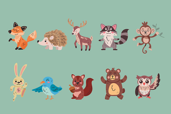Cute Forest Animal Set preview 2