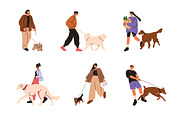 People, pet owners walking dogs set, an Animal Illustration by Good Studio (Thumbnail 3 of 5)