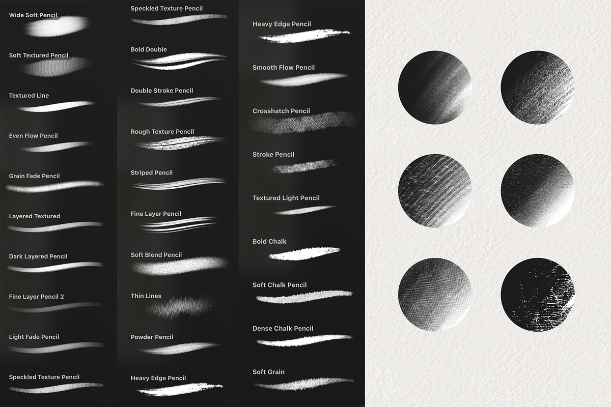 27 Textured Pencil Brushes Procreate, a Brush Add-On by Moon House Shop (Photo 4 of 7)