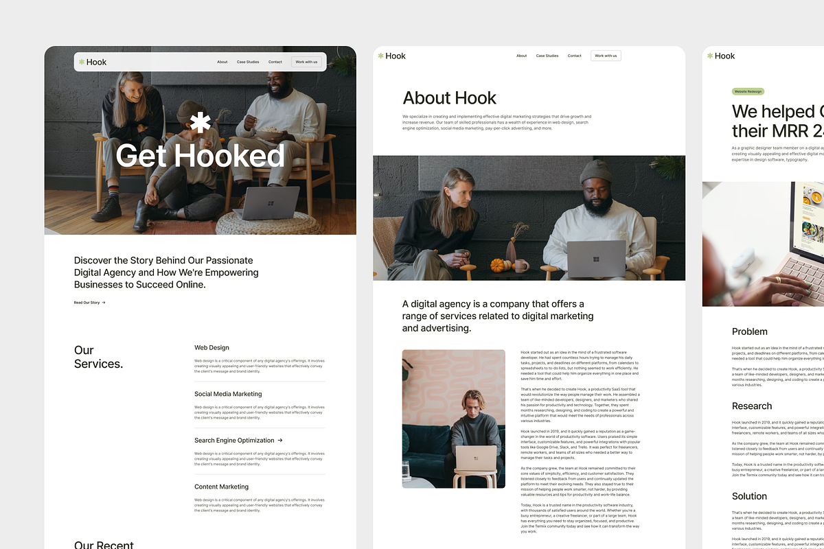 Hook - Digital Agency Figma Template, an UI Kit Template by FinestDevs (Photo 2 of 4)