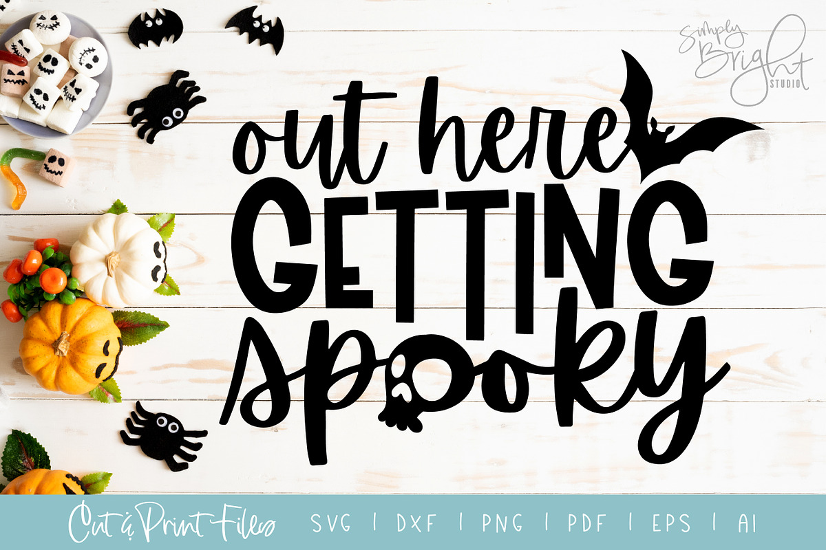 Getting Spooky SVG Cut/Print Files, an Illustration by Simply Bright Studio