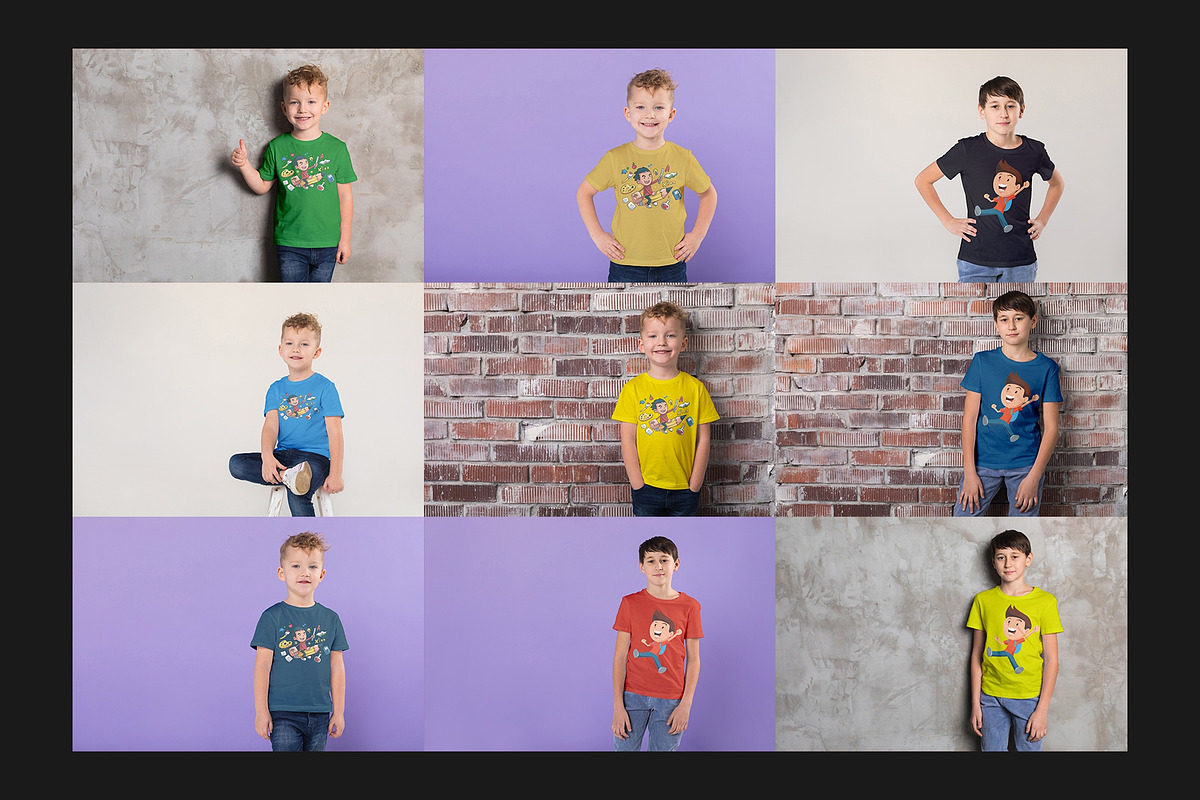 111 Kids T-Shirt Mock-Up Set, a Shirt Mockup by Freeman Studio (Photo 16 of 24)
