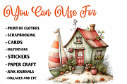 Beach House Clipart Bundle, an Illustration by CreationArt (Thumbnail 5 of 7)