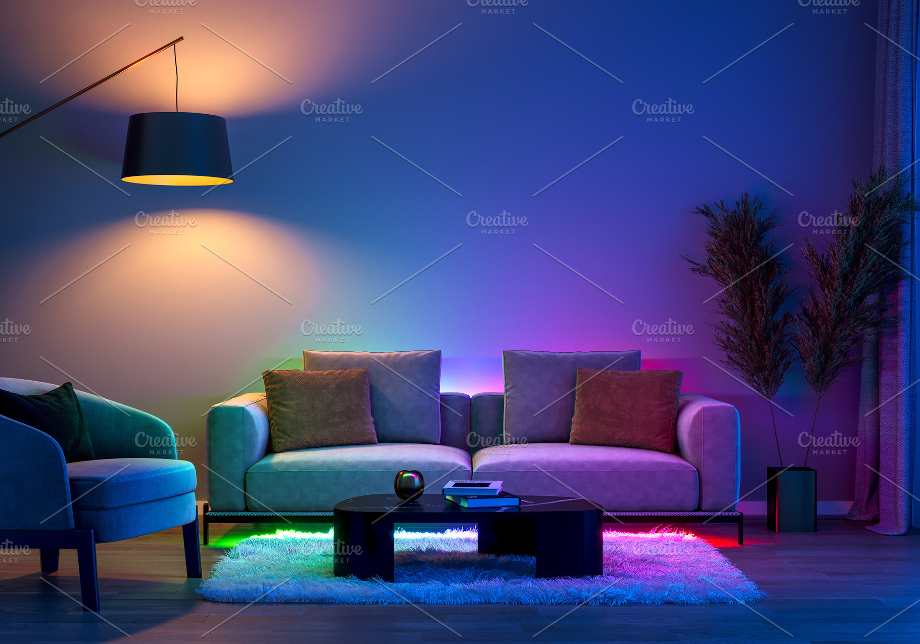 Modern living room with ambient LED, an Architecture Photo by Pozitivo
