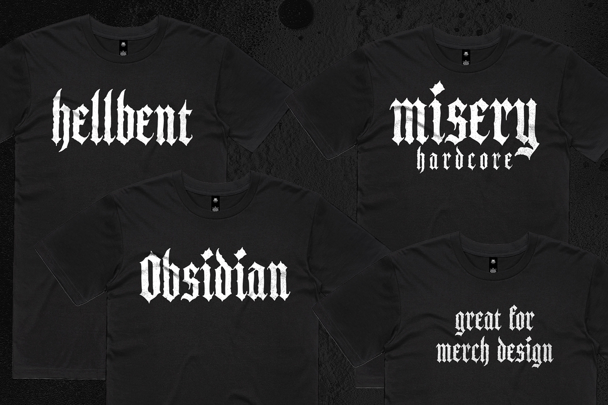 OBSIDIAN - Blackletter with Grit, a Blackletter Font by Mark Richardson (Photo 2 of 3)