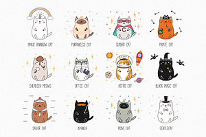 Cutest Fat Cats Vector Clipart