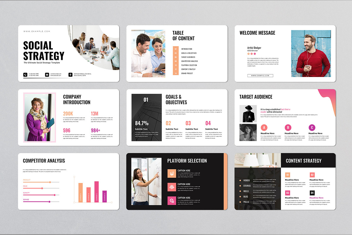 Social Strategy PowerPoint Template, a Presentation Template by Design Vault (Photo 2 of 3)