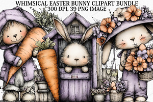 Whimsical Easter Bunny Clipart PNG, a Seasonal Illustration by Canvas Craft