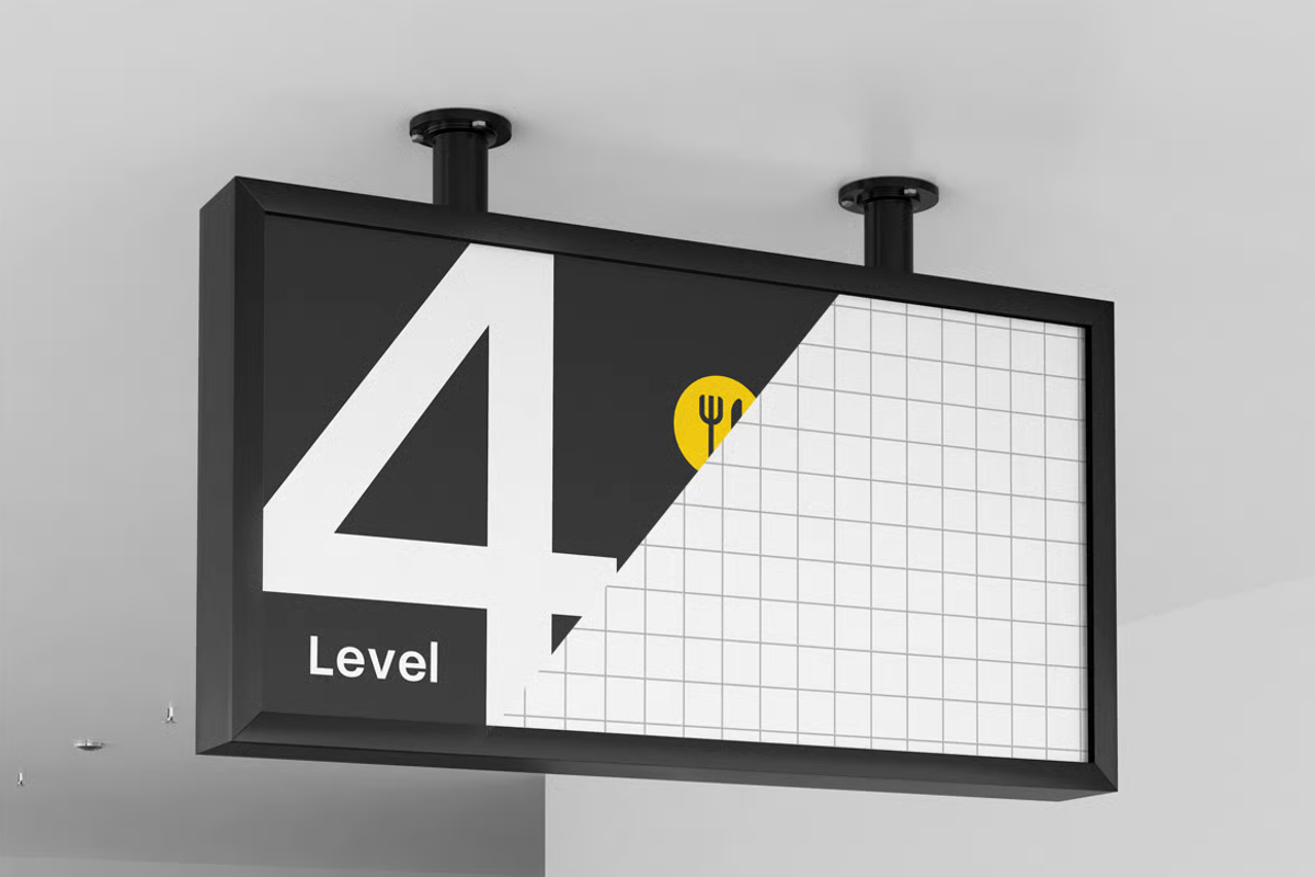 Airport Wayfinding Signage Mockup, an Advertising Mockup by graphicsauce (Photo 3 of 3)