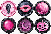 Halloween Black Pink Wax Seal, an Illustration by Canvas Craft (Thumbnail 4 of 8)