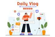 14 Influencer Daily Vlog, a Person Illustration by denayunebgt (Thumbnail 1 of 5)