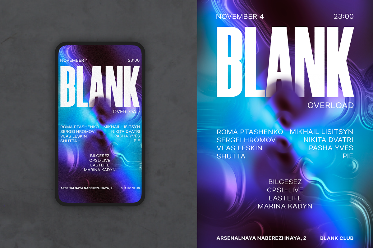 Techno/house party flyer template, a Flyer Template by MAcherry design studio (Photo 1 of 2)