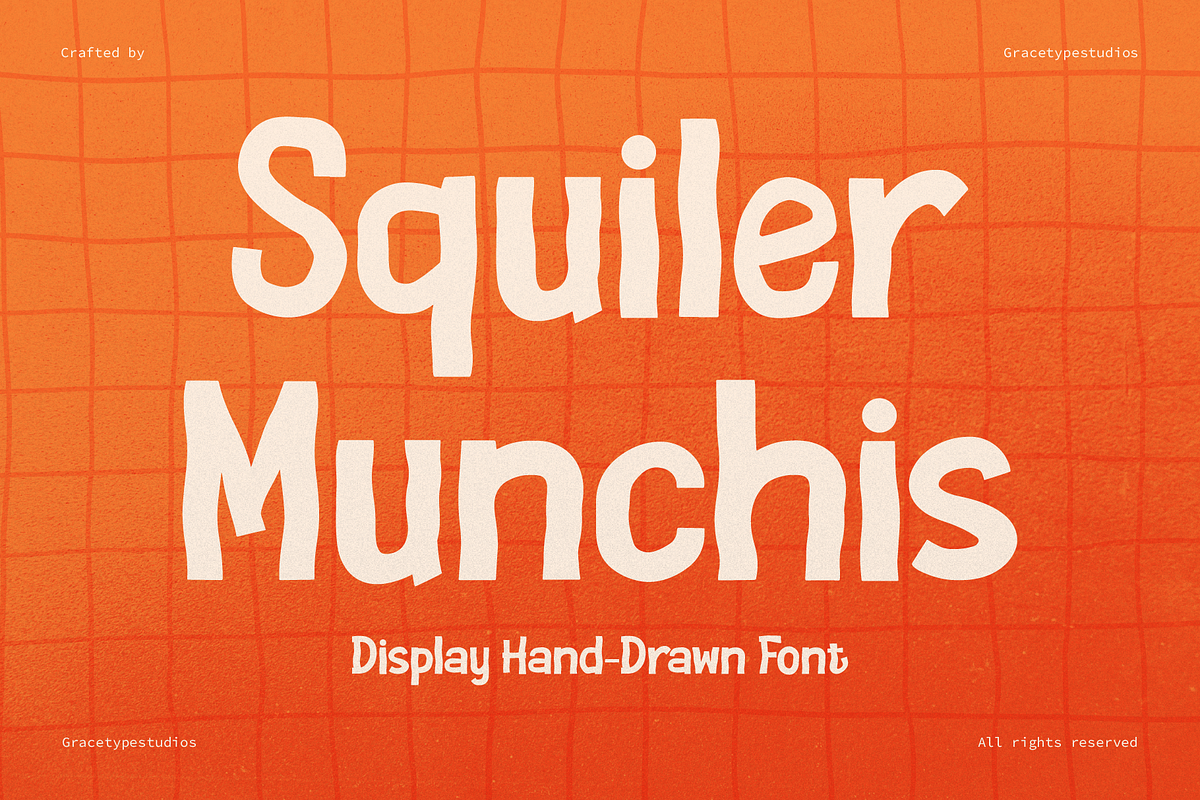 Squiler Munchis | Display Hand Drawn, a Handwritten Font by gracetype_studio (Photo 1 of 12)