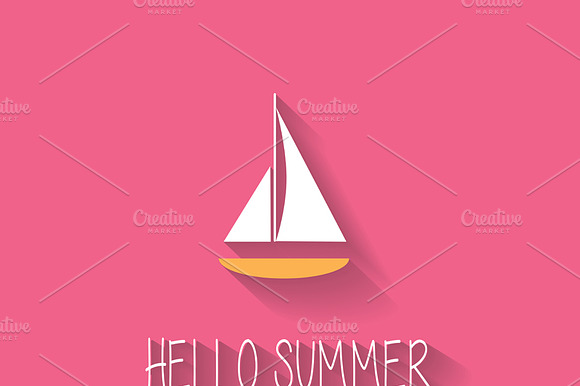 Yacht Summer Logo Background Vector