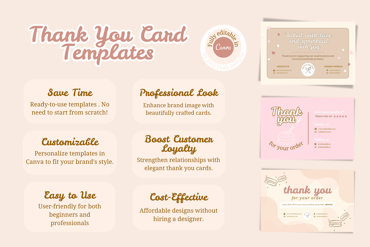 Bakery Thank You Cards Templates, a Card Template by Hell Yeah Designs (Photo 3 of 5)