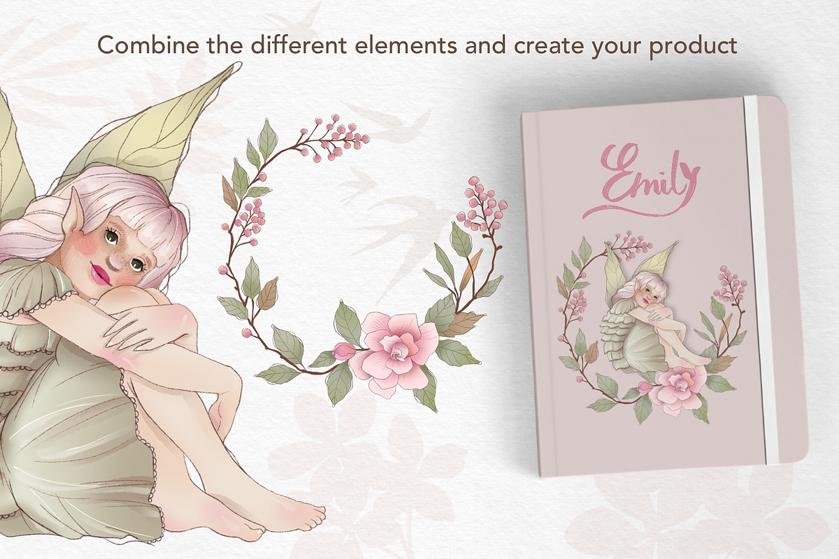 Little Fairies Clipart Collection, a Decorative Illustration by Rosangela Curti (Photo 10 of 14)