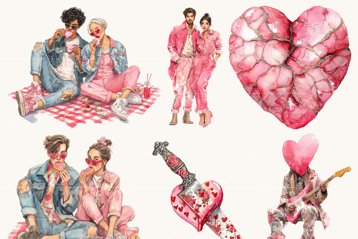 Dark Valentine Couple Clipart, a Person Illustration by Design Scotch (Photo 3 of 8)