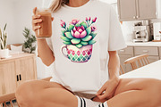 Watercolor Succulent Clipart, an Illustration by Designworld (Thumbnail 3 of 9)