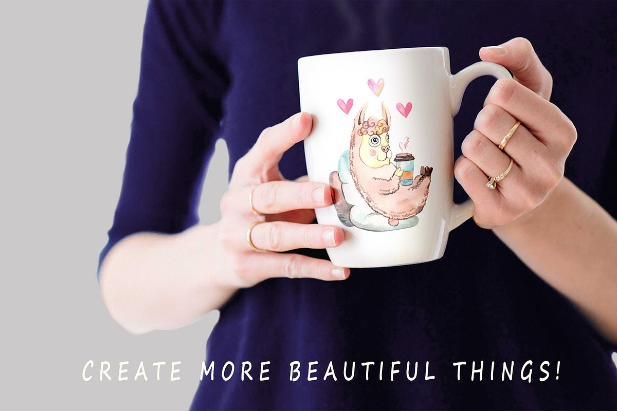 Watercolor Coffee Collection, an Animal Illustration by Kseniya_design (Photo 8 of 8)