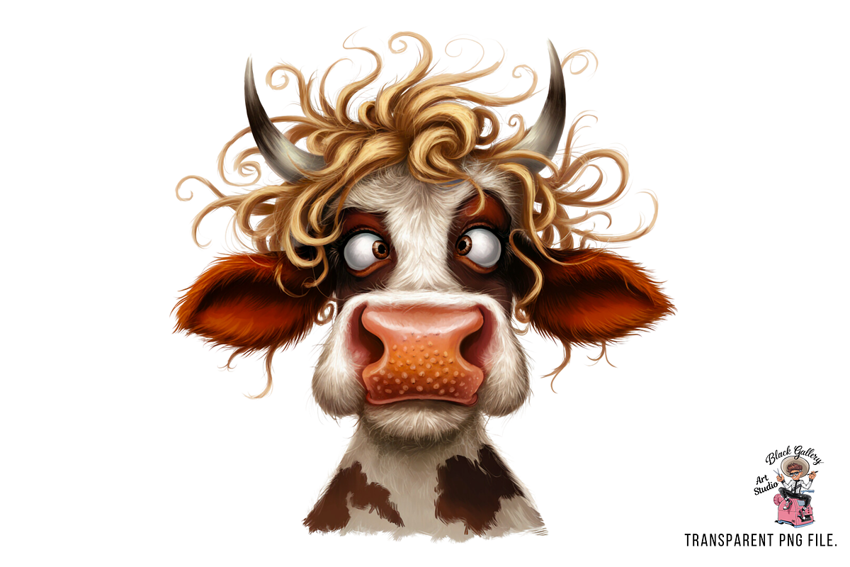 Comics Cow Clipart Bundle, a Graphic by Clipart Bloom (Photo 6 of 12)