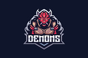 Demon Mascot Esport Logo, a Branding & Logo Template by prps.std (Thumbnail 3 of 3)