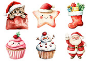 Cute Christmas Watercolor Clipart, an Illustration by Daily.Designs (Thumbnail 3 of 5)