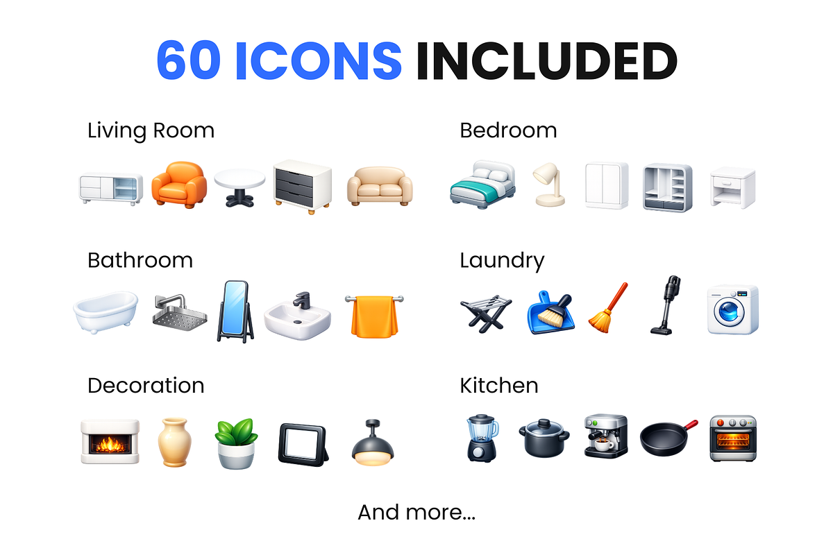 60 Home & Interior 3D Premium Icons, a Solid Icon by Icons Drop (Photo 5 of 5)