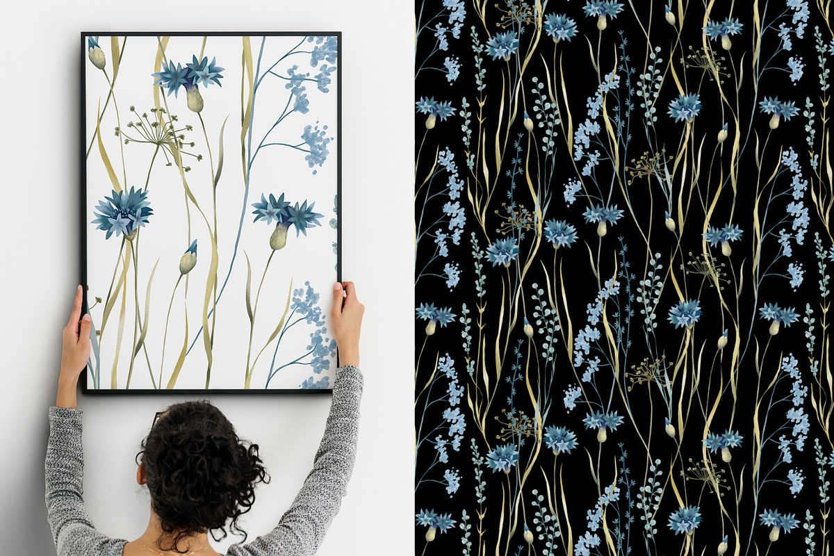 Meadow flowers watercolor patterns, a Pattern Graphic by ArtPavo (Photo 8 of 10)