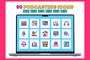 90 Podcasts Icon Set Icons, a Solid Icon by Flat Icons (Thumbnail 1 of 7)