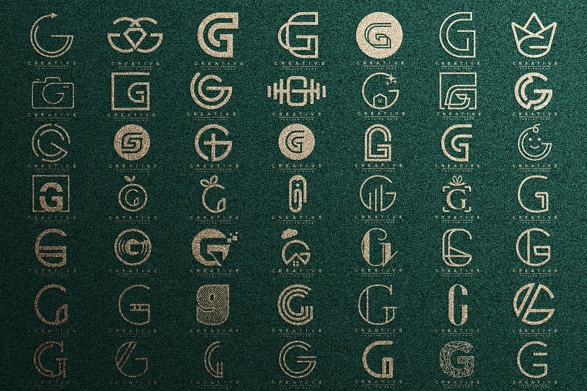 Chevron Pattern Letter G Letter G Logo Bundle Monogram Set, A