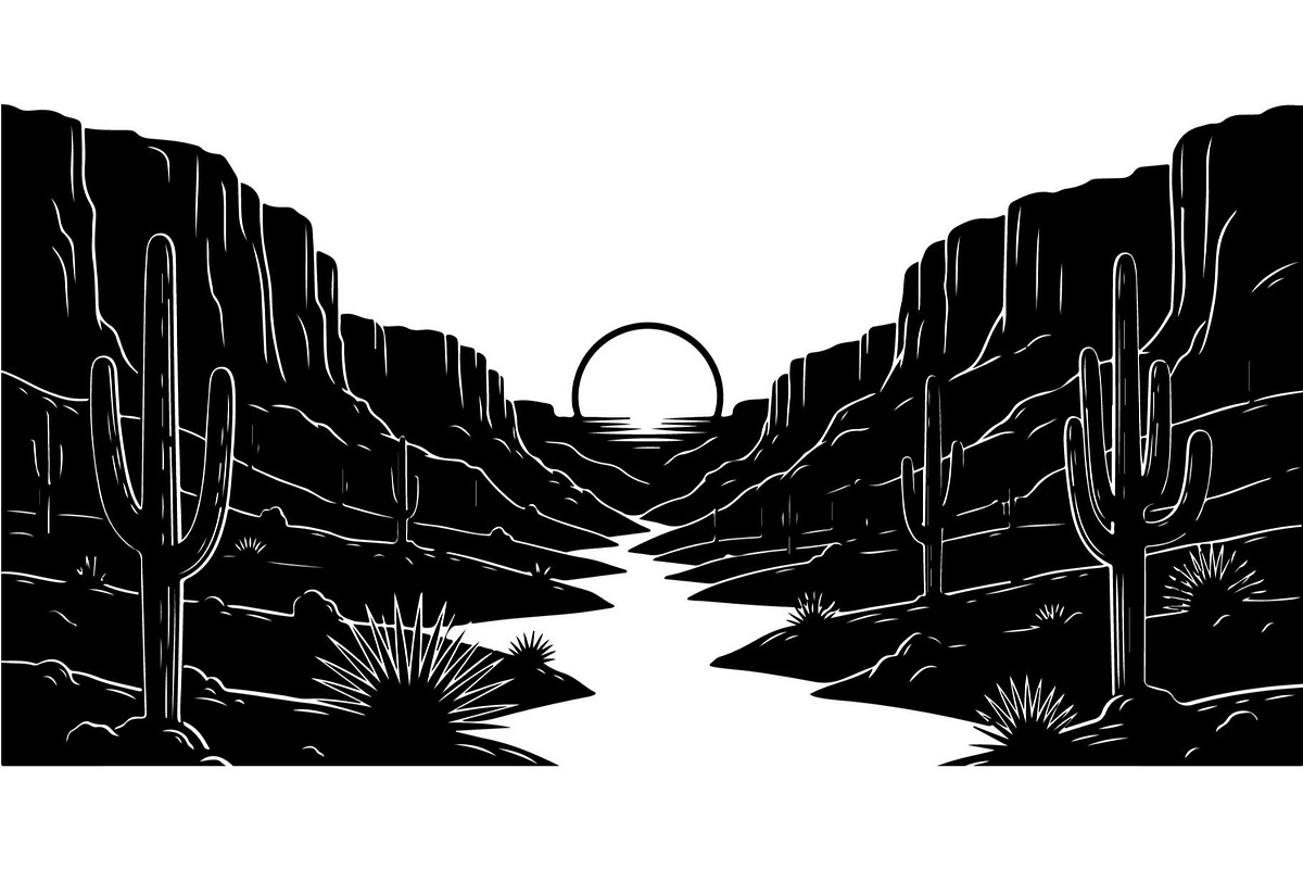 Cliff Landscape Silhouette, an Object Graphic by Creativeshirt (Photo 5 of 20)