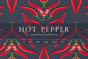 Hot pepper - Set 1, a Pattern Graphic by Yummy (Thumbnail 1 of 13)