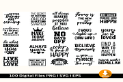 100 Inspirational Quote-Bundle, an Object Graphic by Jadugar Design Studio (Thumbnail 10 of 19)