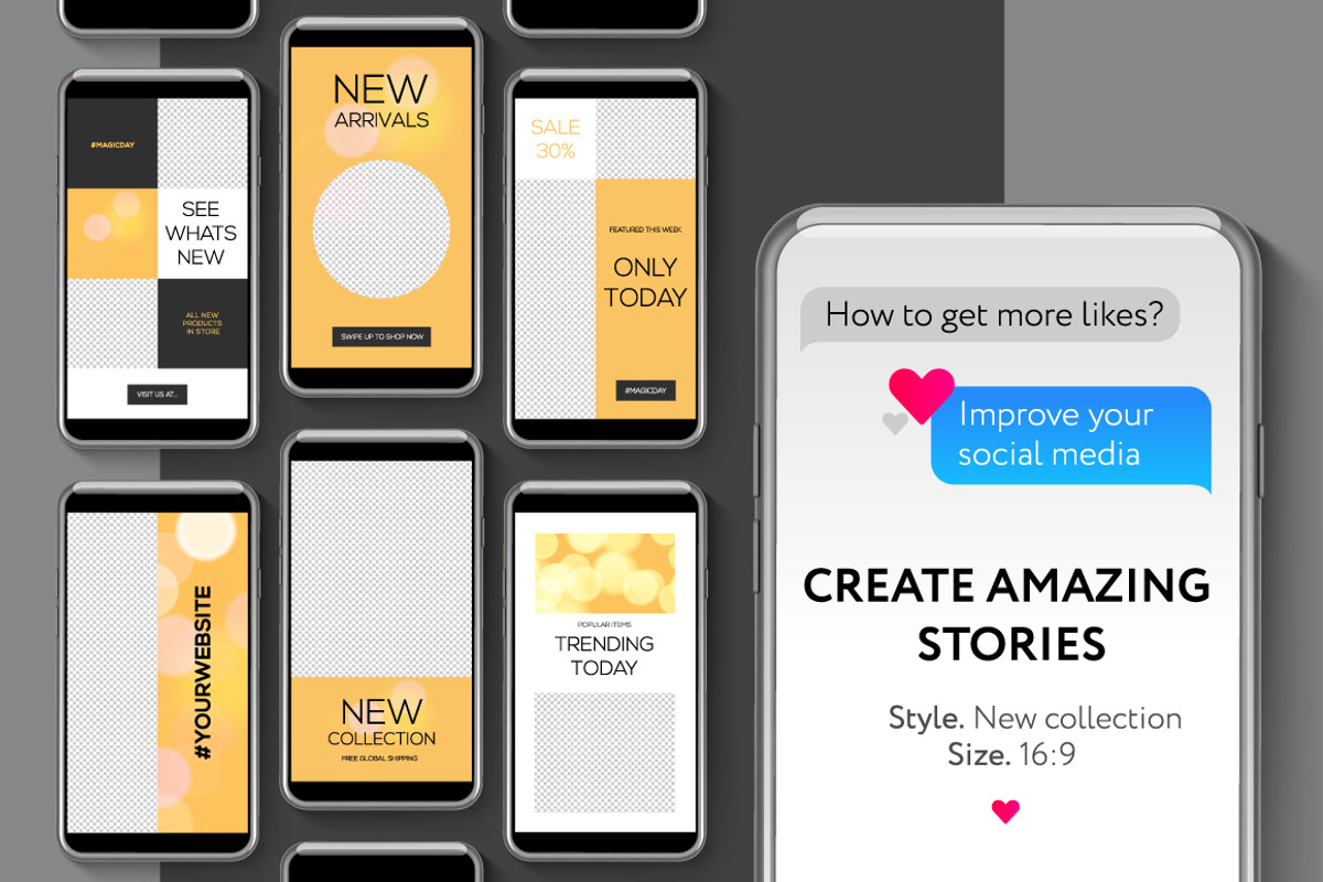 Editable Instagram Stories template, a Social Media Template by PREMIUMVECTOR (Photo 2 of 3)