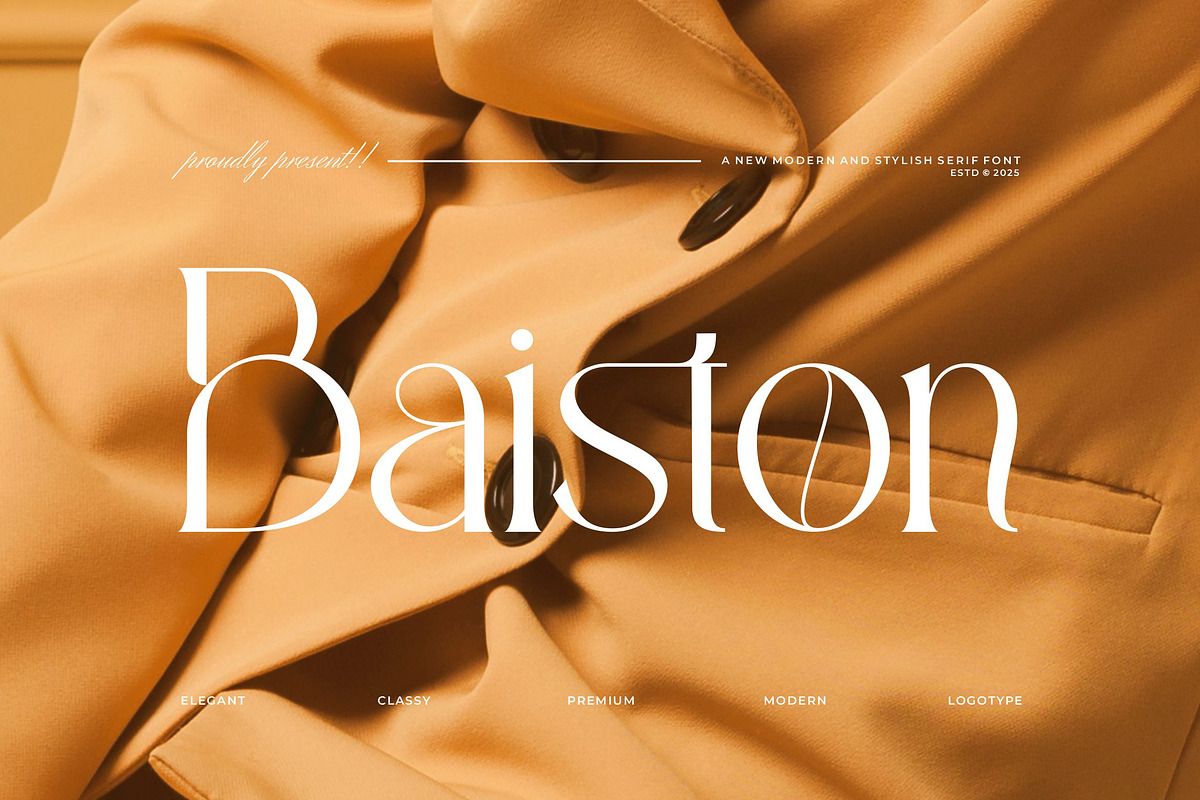 Baiston || Modern Classy Serif Font, a Serif Font by Ermedia Studio (Photo 1 of 10)