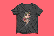 a beautiful woman is biting a rose, a Person Illustration by gunaonedesign (Thumbnail 3 of 4)