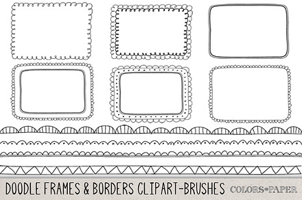 Hand Drawn Frames & Borders Clipart