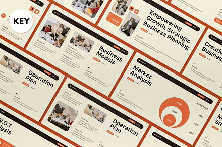 Cream Orange Business Plan Keynote, a Presentation Template by graphicook