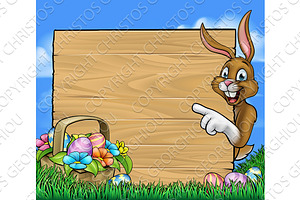 Easter Bunny Sign Background