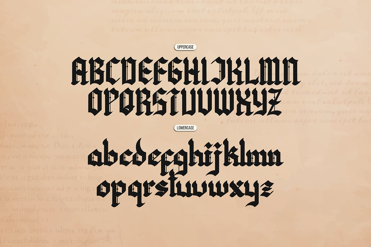 The Chordyle | Blackletter Font, a Blackletter Font by Denustudios (Photo 10 of 12)
