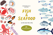 Mediterranean Kitchen Fish & Seafood, a Food Illustration by Idressart (Thumbnail 1 of 5)
